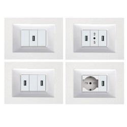 USB 2.1A Socket for VIMAR® PLANA™ White